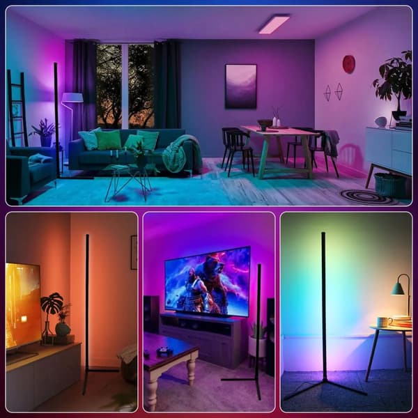 Suuri LED RGB-kulmalamppu | Sovellus ja kaukosäädin 1,5 m