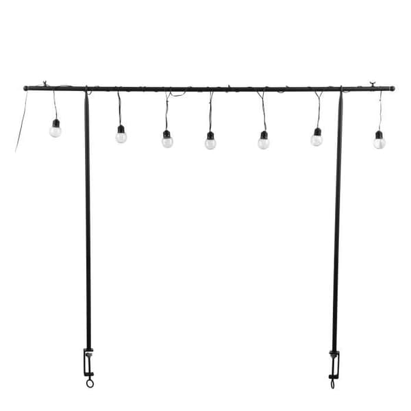 Belysningsbordsgalgar - MICA DECORATIONS - H110 x L250 cm - Svart metall - 10 st varmvita LED-lampor