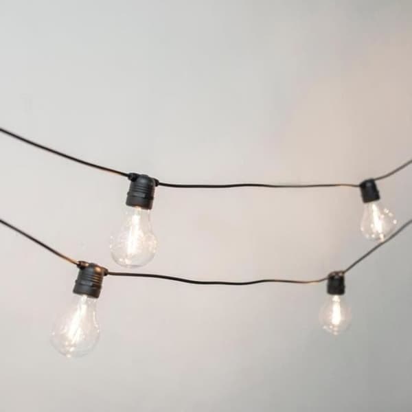 ALLEGRA-Utelampa girland 10 LED-lampor 5m anslutningsbar Black New Garden