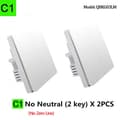 Miniatyrbillede 2 af 2: Smart lyskontakt, ZigBee kommunikation, 2 kontrolkanaler,2X INGEN neutral 2nøgle