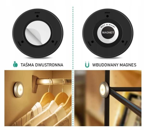 Skuffelampe med MOTION SENSOR SILVER Batteridrevet skabslampe