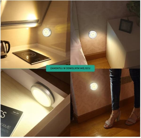 Skuffelampe med MOTION SENSOR SILVER Batteridrevet skabslampe