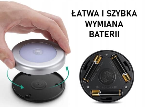 Skuffelampe med MOTION SENSOR SILVER Batteridrevet skabslampe