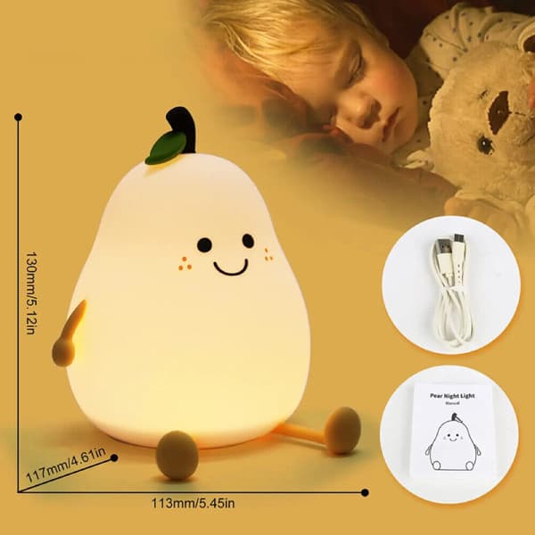 SILIKON nattlampa i form av en PEAR-lampa för barn