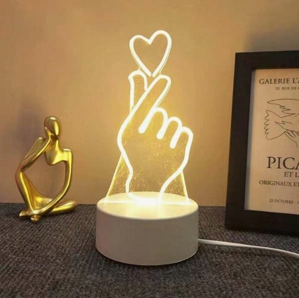 USB Natlampe til børn 3 FARVER AF LYS Valentinsdagsgavelampe