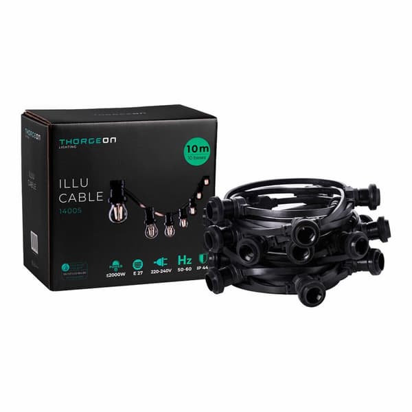 Valosarja Thorgeon Musta 2000 W 10 m 10