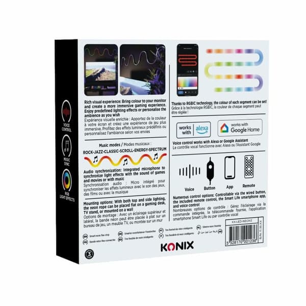 LED-bånd KONIX SMART 3 m Multifarvet