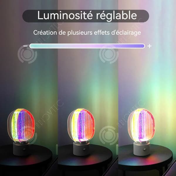 INN LED nattlampa med färgad aurora, uppladdningsbar, justerbar ljusstyrka, aurora-projektor med stjärnhimmel, snurrande sänglampa