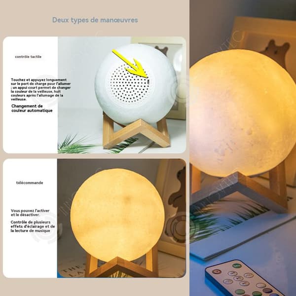 INN Moon Night Light 3D LED Inomhusbelysning Nattljus Utomhus Barnomsorg USB Laddning Fjärrkontroll Switch Deco Luminai