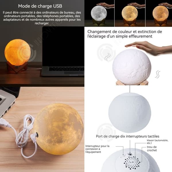 INN Nattljus bluetooth högtalare månlampa fjärrkontroll nattlampa baby nattlampa barn USB uppladdningsbar present 16 färger