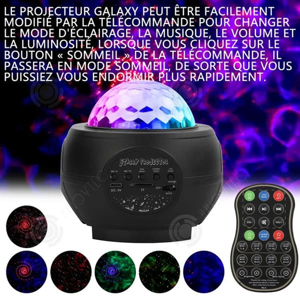 INN Star Sky-projektor för barn LED-nattlampa med Bluetooth-högtalare Nattlampa med fjärrkontroll Galaxy-projektor