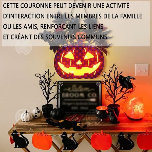 INN Halloween pumpa ljus 34x22cm pumpa krans lönn bär hängande dekoration familj utomhus fest f lykta