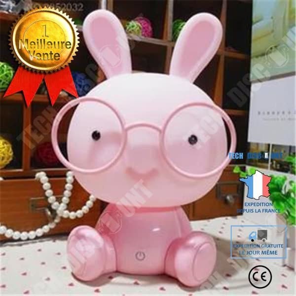 TD® rosa Söt Babylampa Kanin Nattlampa Led Nattlampa Julklapp Sängdekor Barn Härliga Glasögon Kaniner Ljus