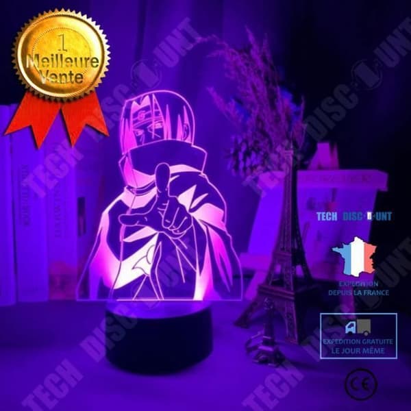 TD® Nattlampa Led Nattlampa Naruto Itachi Action Figur 7 Färger Touch Optical Illusion Lamp