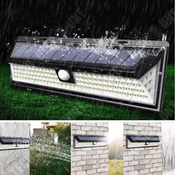 TD® 118 LED Solar Lamp Utomhus Vattentät IP65 Solar Light med fjärrkontroll och rörelsesensor för Garden Yard Gar