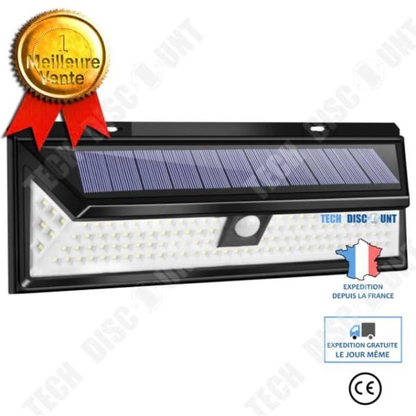 TD® 118 LED Solar Lamp Utomhus Vattentät IP65 Solar Light med fjärrkontroll och rörelsesensor för Garden Yard Gar