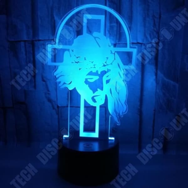 TD® New Jesus Cross 3D Night Lights Färgglada Touch Lights Thanksgiving Presenter 3D Illusion Liten bordslampa