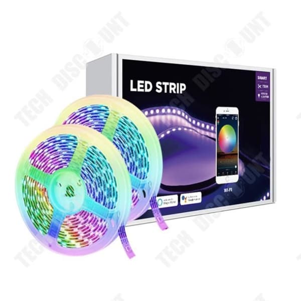 TD® 10M 600 ljusstarka lysdioder 3528SMD RGB + 24-knapps fjärrkontroll (2x5M)