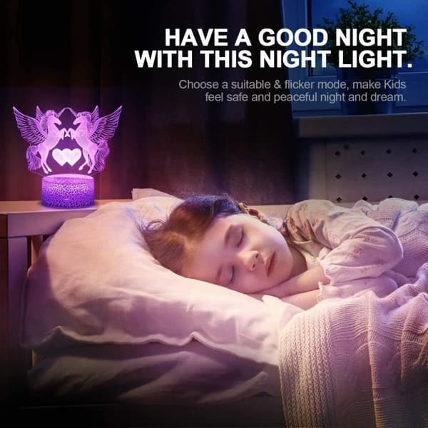 TD® Unicorn Night Light för barn - 16 färgvariationer - Med fjärrkontroll - Julklappar