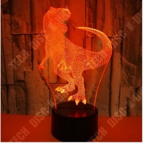 TD® Small Dinosaur 3D bordslampa, färgglad Touch Stereo Vision