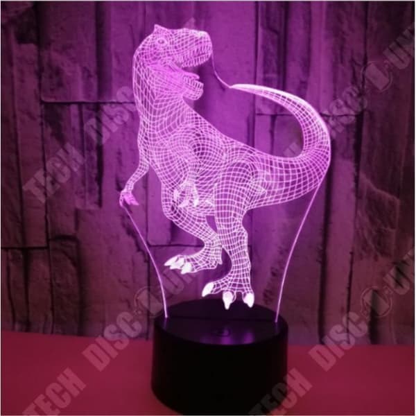 TD® Small Dinosaur 3D bordslampa, färgglad Touch Stereo Vision