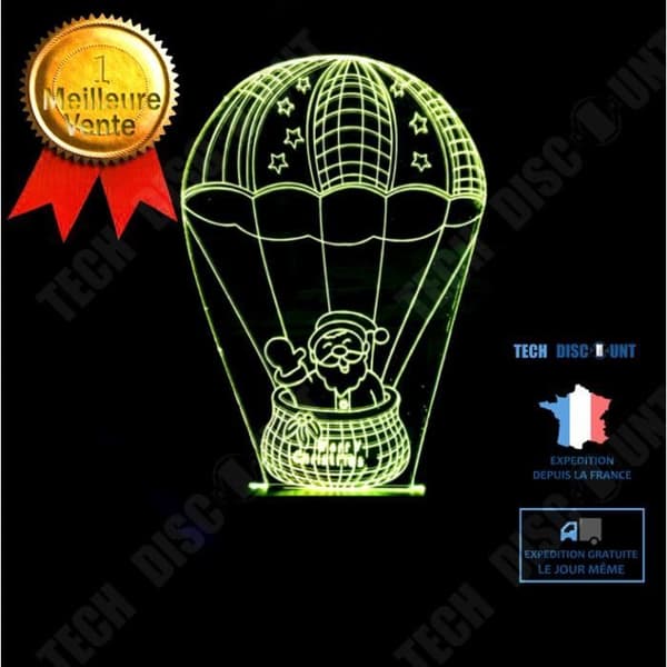 TD® Julklapp 3D Liten Bordslampa Santa Claus Ball Touch Fjärrkontroll 3D Nattljus