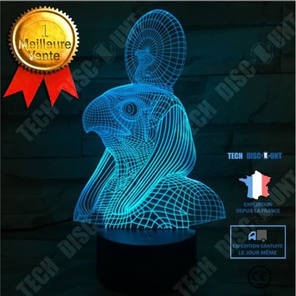 TD® Pharaoh Guard 3D Lights Touch Colorful Led Vision Lights Light Atmosphere Gift Atmosphere 3D Small Bordslampa