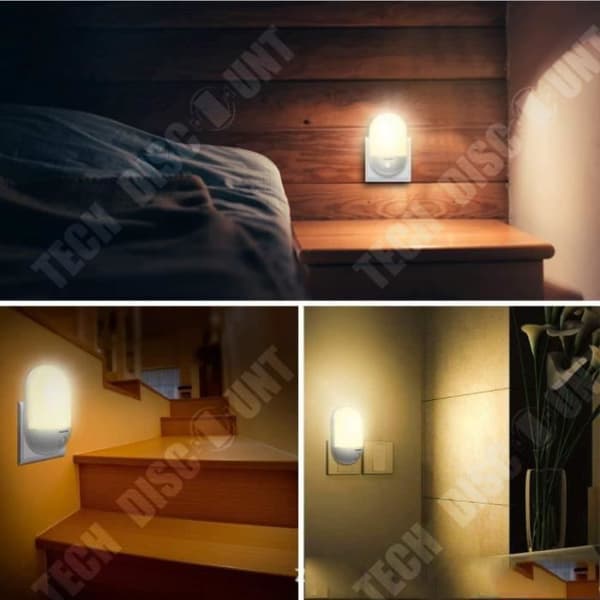 TD® LED nattlampa, Techole automatisk plug-and-play väggmonterad nattlampa med skymningssensor, barns nattlampa barnbelysning för sovrum