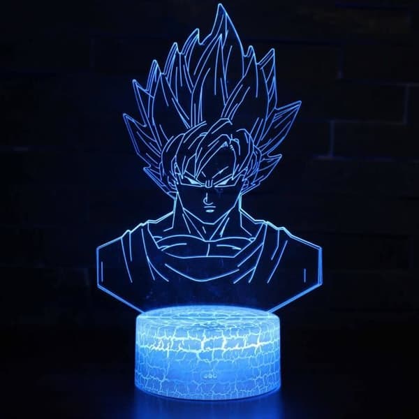 TD® 3D illusion nattlampa Seven Dragon Ball Z Goku nattlampa, 3D konst nattlampa, USB LED bordslampa.