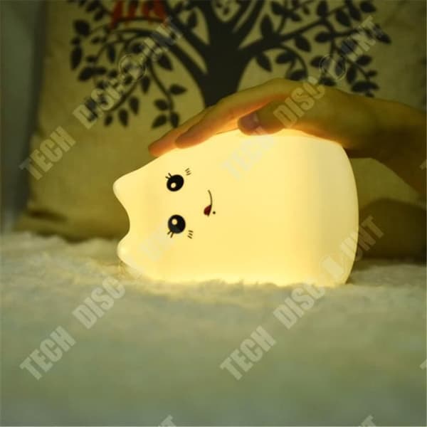 TD® LED Nattlampa Bärbar Baby USB Uppladdningsbar Nattlampa med 7 färger känslig krankontroll för sovrum, sovrum