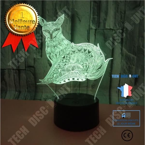 TD® New Animal 3D Night Light Touch Fjärrkontroll 3D Home Atmosphere 3D Lighting Led liten bordslampa