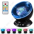Miniatyrbild 2 av 3: TD® Ocean Night Light LED-projektionslampa med fjärrkontroll Bordslampa med 7 musikljusfärger svart -LAV