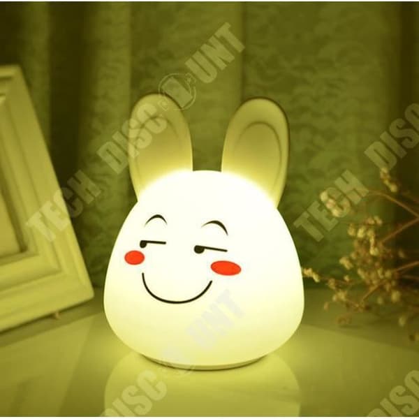 TD® Expression Rabbit Animal Gift Söt LED-nattlampa med silikon Bästa barnpresent