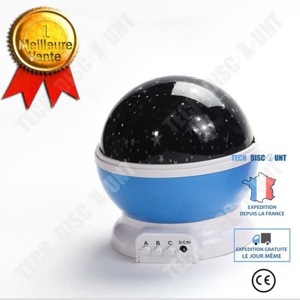 TD® 4 LED Starry Night Projection Night Light Ball Himmel Sovrum Blå