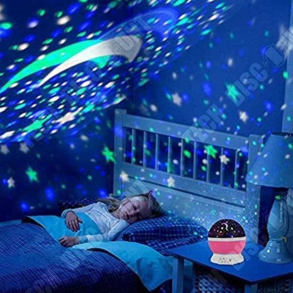 TD® projektionslampa Nattljus Baby Star projektionsljus Barnsänglampa med 360 graders för bebis födelsedagspresent-