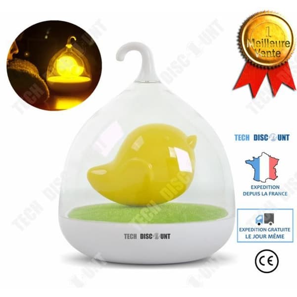 TD® fågel nattlampa led barnlampa baby laddningsbar lysande sektor usb flicka pojke billig design dekoration intelligent