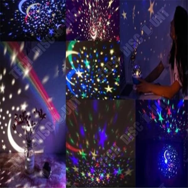 TD® Star Projector, Barn LED Roterande Starry Night Light Romantisk Natt Havsdjur Star Moon Projection för present, födelsedag