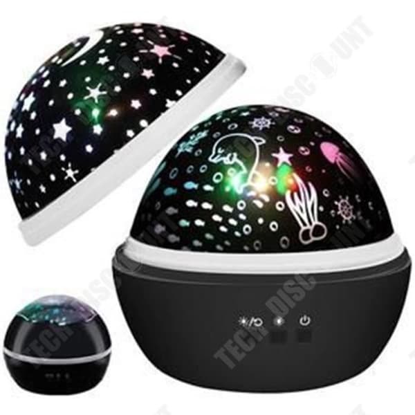 TD® Star Projector, Barn LED Roterande Starry Night Light Romantisk Natt Havsdjur Star Moon Projection för present, födelsedag