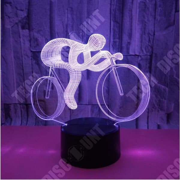 TD® USB-driven Colorful Touch LED Visual Light 3D Bike Night Light