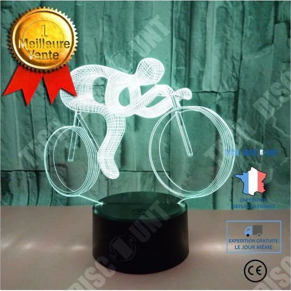 TD® USB-driven Colorful Touch LED Visual Light 3D Bike Night Light