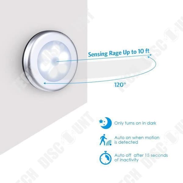 TD® ORIA® rörelsesensorlampa, automatisk nattljus, garderobslampa, trapplampa, skåpslampa, nattljus, 3 st.