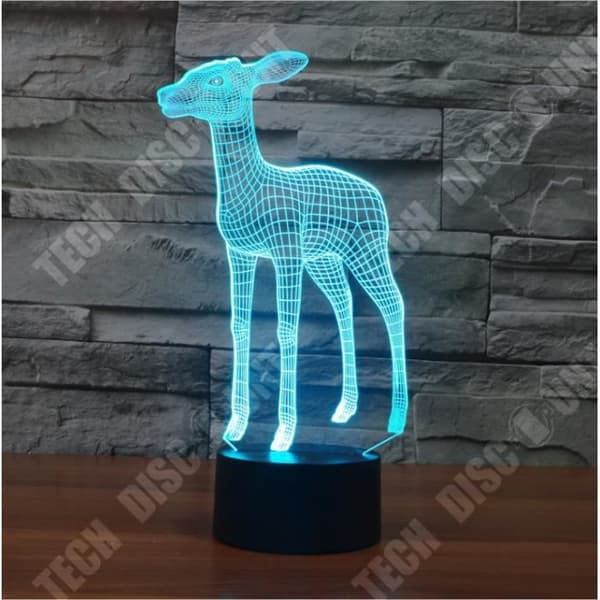 TD® Deer 3 färgade lampor färgglada 3D touch-ljus