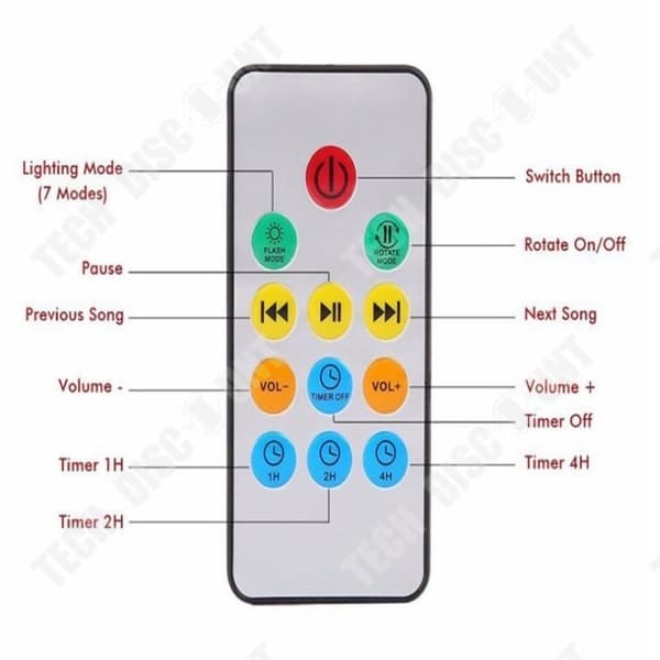 TD® LED-projektorlampa, simulering av havsvågor 7 lägen Nattljus för barn med fjärrkontroll inbyggd minihögtalare (vit)