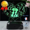 Miniatyrbild 3 av 4: TD® 3D Nattljus Flerfärgad LED Touch USB för par romantisk natt (Kiss)