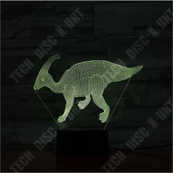TD® Night Light Creative 7 Colors Change Barn Nattlampa 3D Dinosaur Modellering Visuell Led Skrivbordslampa Barn Sovrum