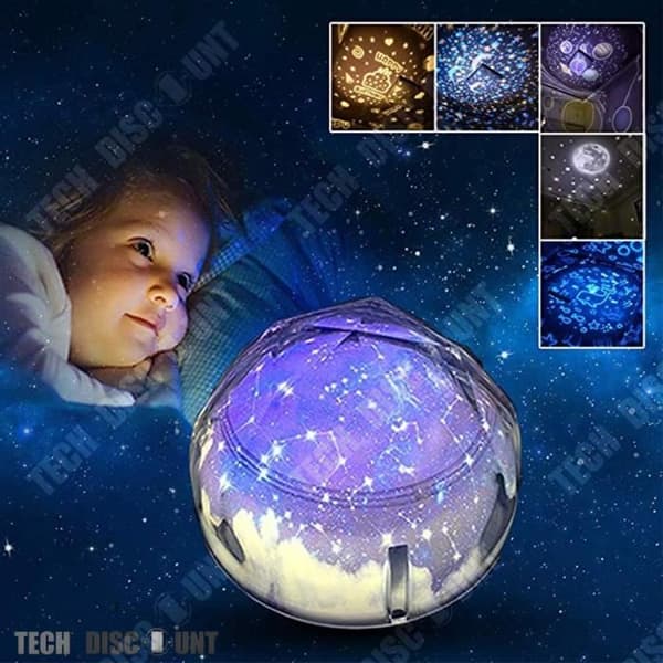 TD® Starry Bordslampa Projektor Nattljus Romantiskt Roterande Nattljus Kreativt Bedroom Bedside Girl