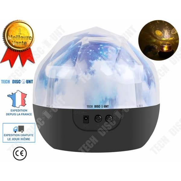 TD® Starry Bordslampa Projektor Nattljus Romantiskt Roterande Nattljus Kreativt Bedroom Bedside Girl