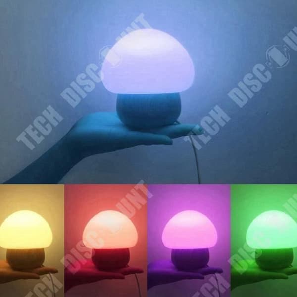 TD® Mushroom nattlampa Mushroom bordslampa USB-anslutning 16 LED-färger dekoration interiör sovrum nattlampa barnrum