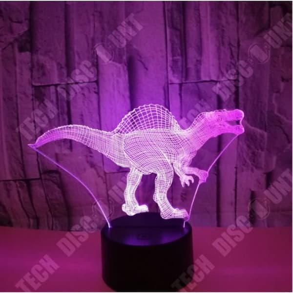 Nattljus - NIAZHY - 3D dinosaurie - Touch - 7 färger - LED