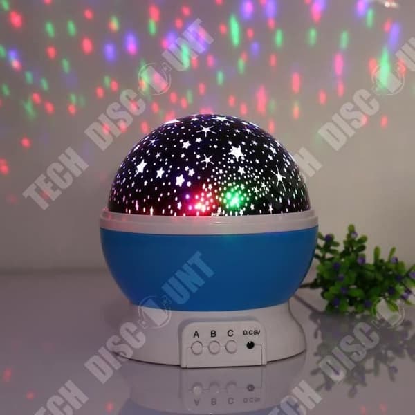 TD® nattlampa LED-projektion automatisk rotation av stjärnhimlen USB-Rumsdekorationslampa-Nattljus 360° stjärnhimmel